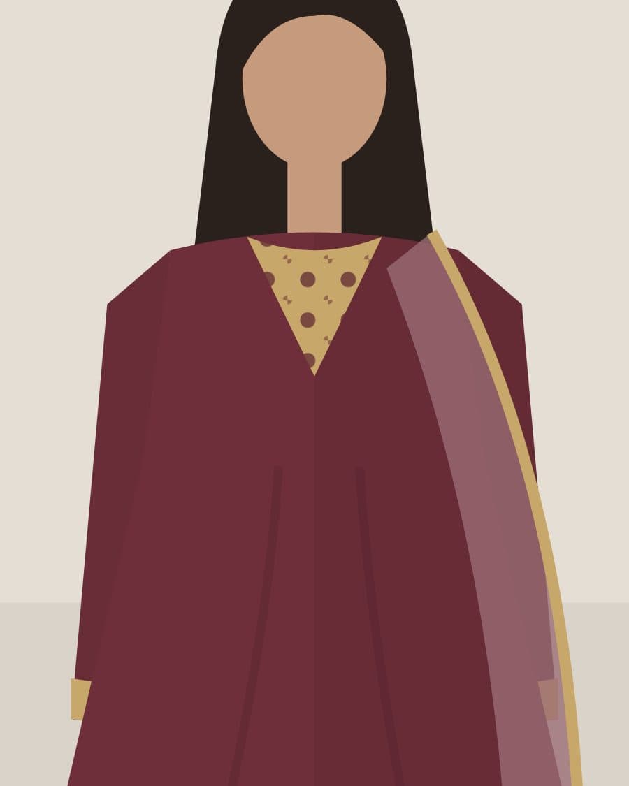 Wine raw silk shirt with a raised gold zardozi yoke