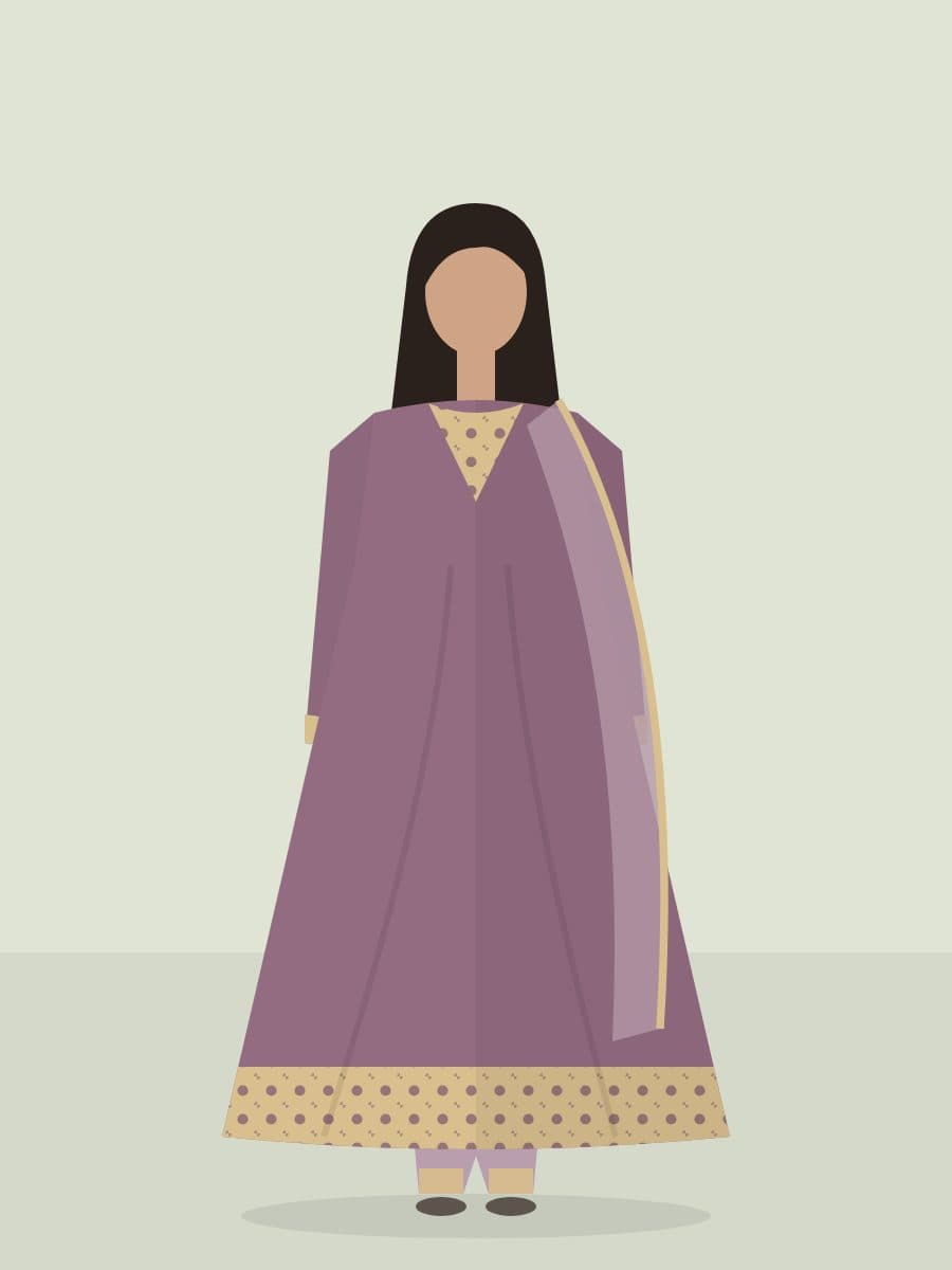 Arghavan — Pishwas Set in Plum