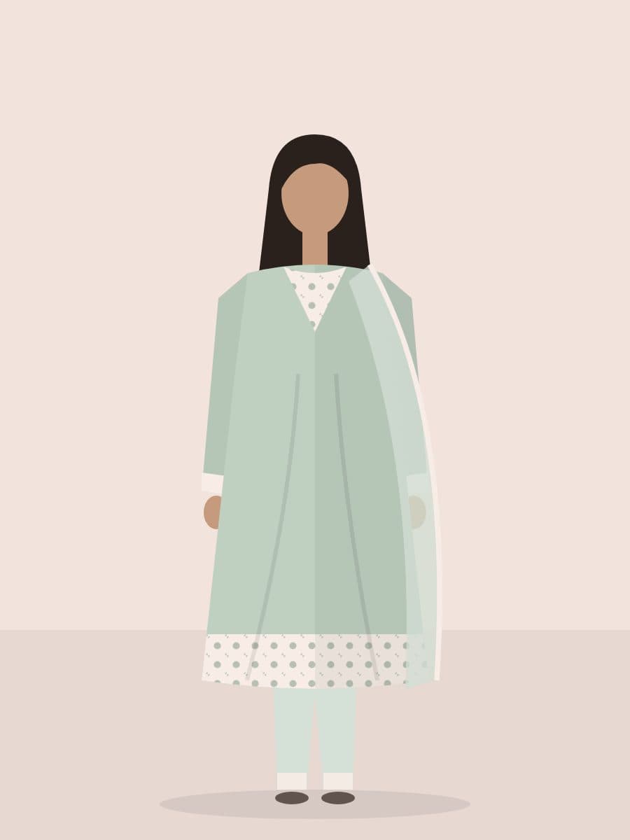 Gulzar — Unstitched 2 Piece in Mint