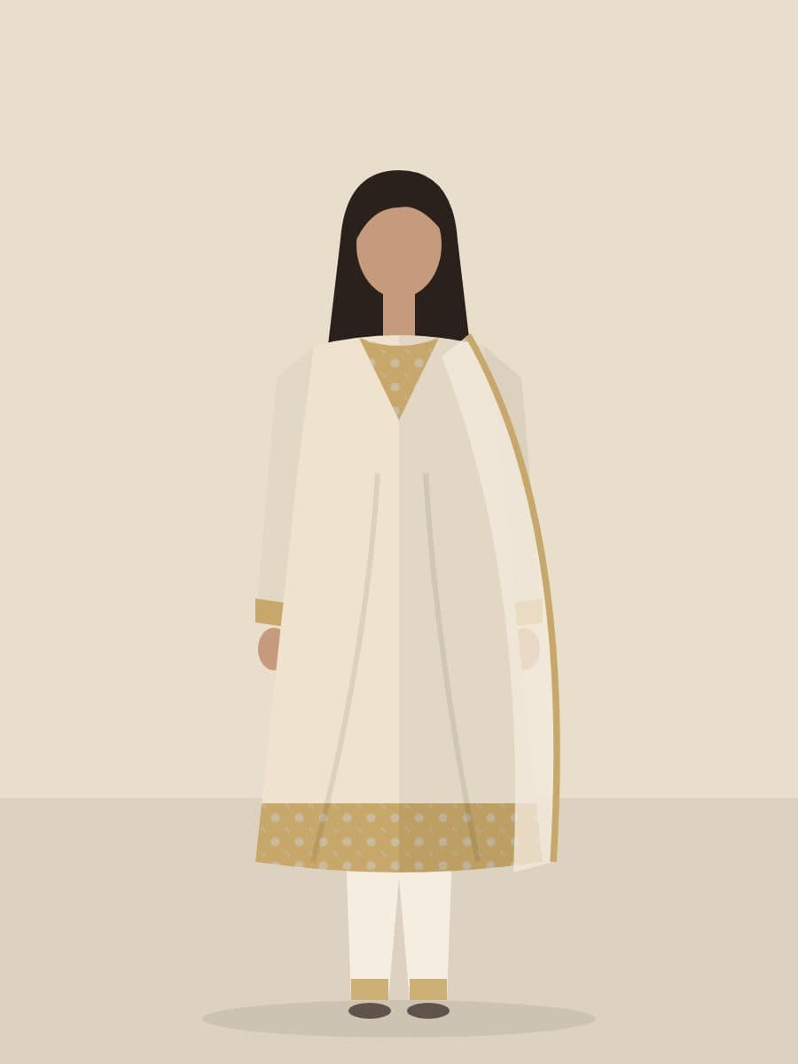 Hoorain — Unstitched 3 Piece in Ivory