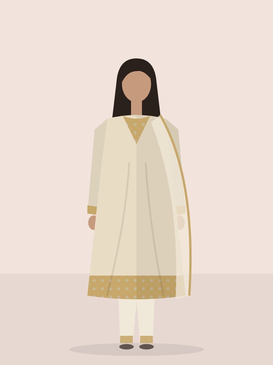 Mehtab — 3 Piece in Ivory Gold
