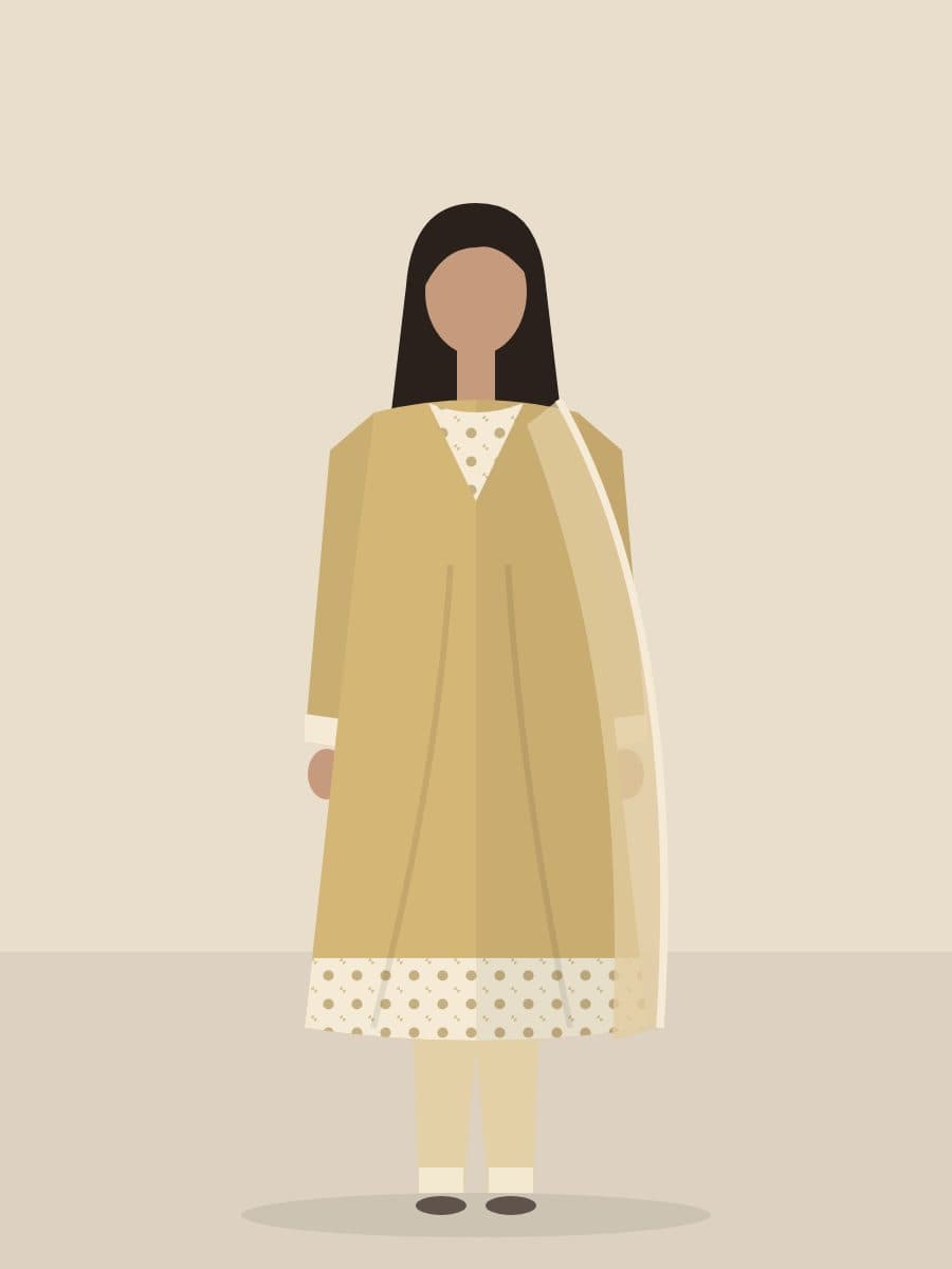 Sunehri — Unstitched 3 Piece in Gold