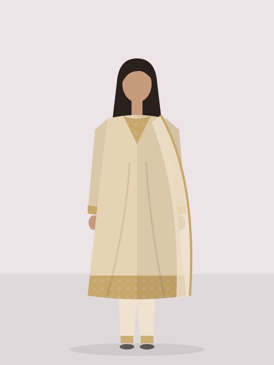 Zohra — Unstitched 3 Piece in Champagne