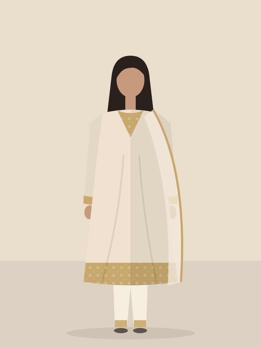 Hoorain — Unstitched 3 Piece in Ivory