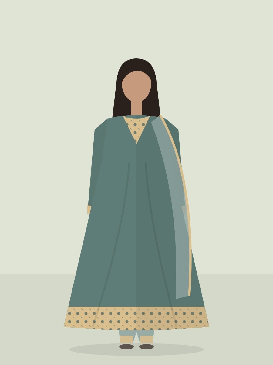Mehrunisa — Lehnga Set in Deep Teal