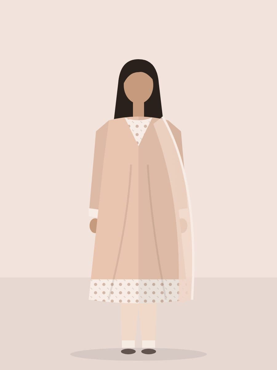 Gulrukh — Unstitched 3 Piece in Peach